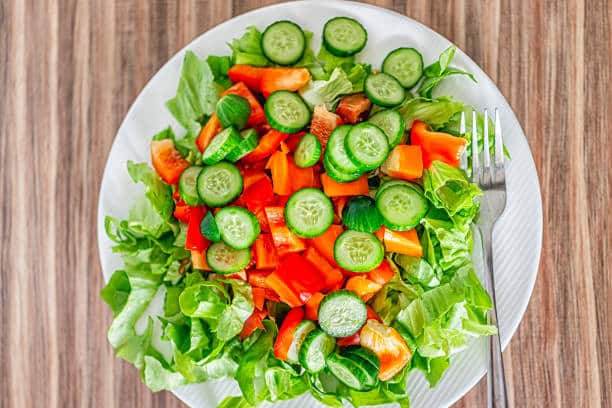 Green leaf, tomatoes & cucumber Salad